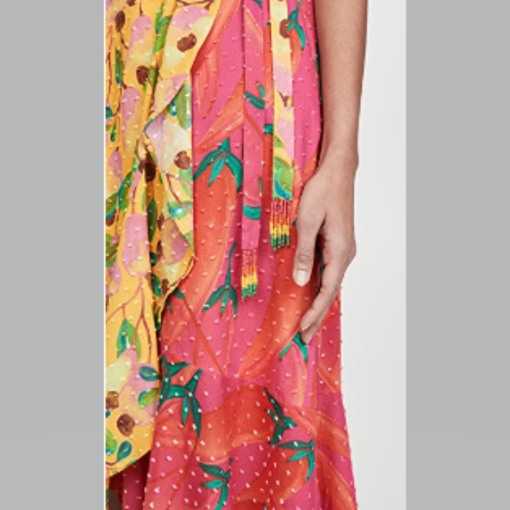 Farm Rio Garden Mix Wrap Skirt Floral Sizes L NWT - Picture 4 of 12